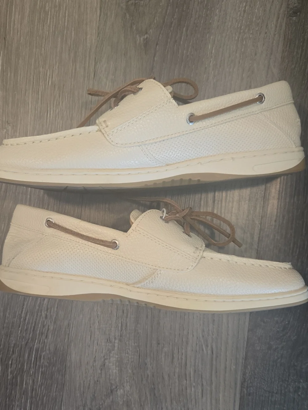 Sperrys Womens Size 10 White Boat Shoes with Tan Laces - Picture 4 of 8
